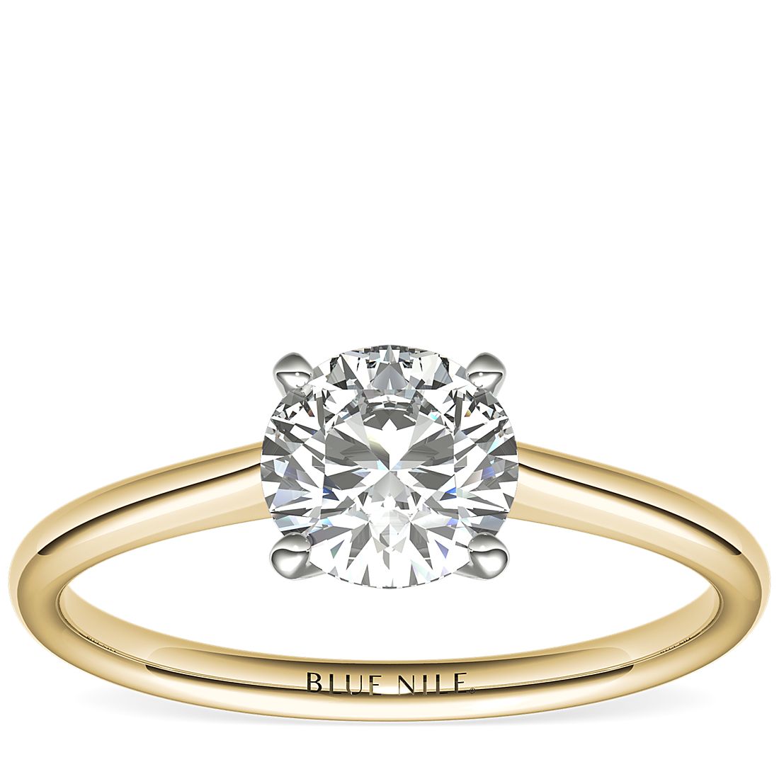1.35 Carat Solitaire Diamond Round Cut Engagement Rings Womens 14K 18 Karat Solid Real Gold Ladies Ring Size